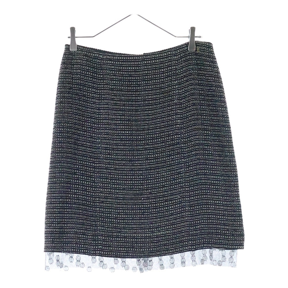 CHANEL(シャネル) ココマーク ツイードシアー装飾タイトスカート ブラック/ホワイト 03A P22357V13148 M2142