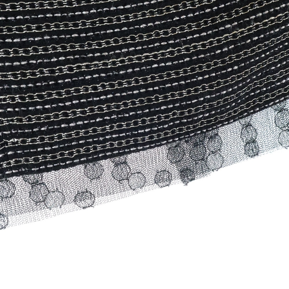 CHANEL(シャネル) ココマーク ツイードシアー装飾タイトスカート ブラック/ホワイト 03A P22357V13148 M2142