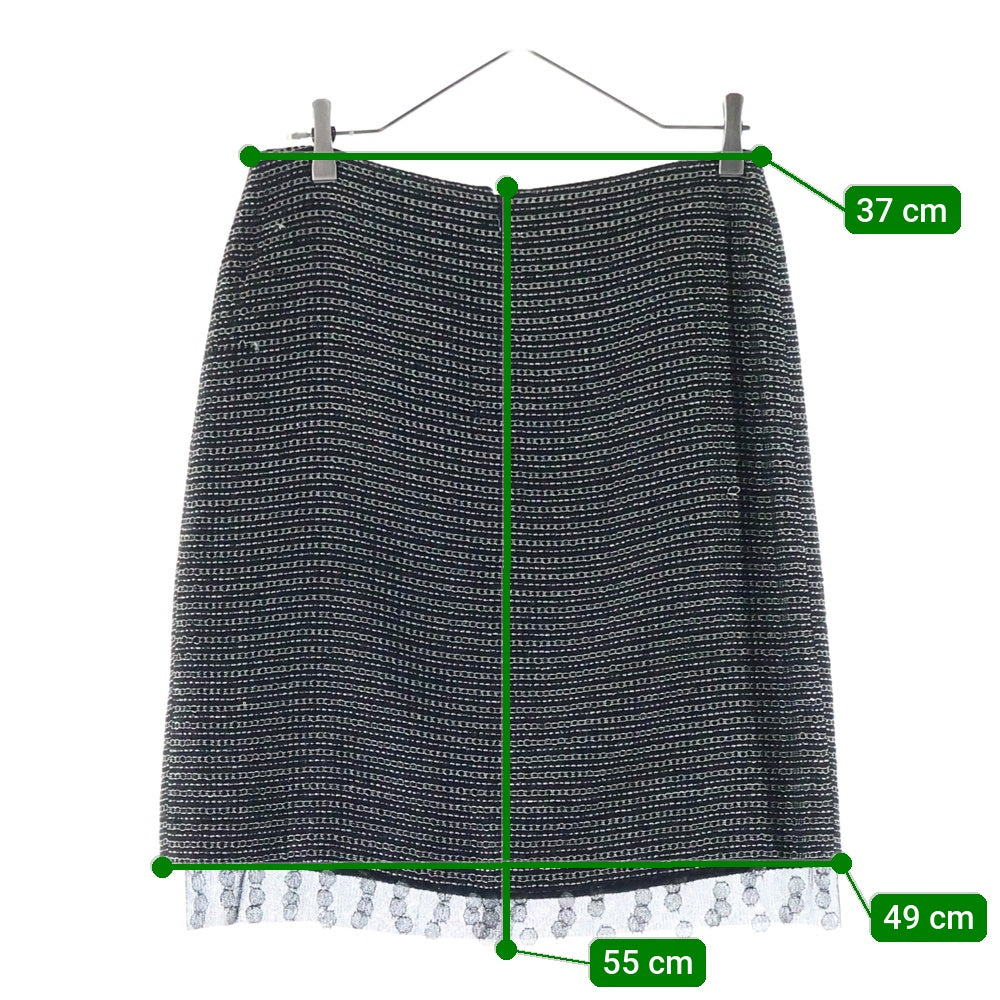 CHANEL(シャネル) ココマーク ツイードシアー装飾タイトスカート ブラック/ホワイト 03A P22357V13148 M2142