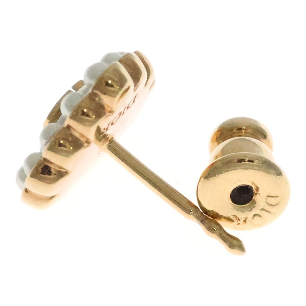 Christian Dior(クリスチャンディオール) CDロゴ パール ハートピアス ライトグリーン×ゴールド GP