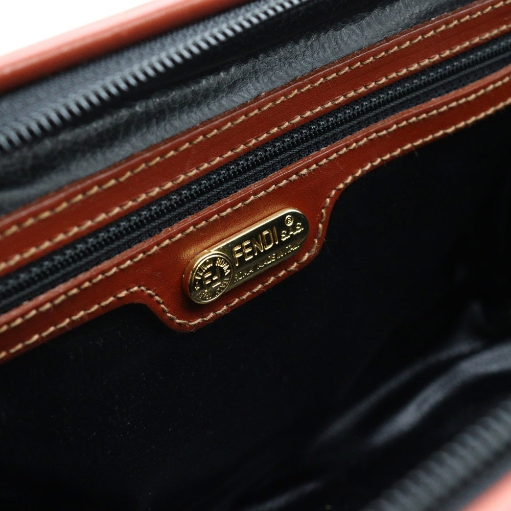 FENDI(フェンディ) ペカン ミニボストンバッグ ハンドバッグ PVC ベージュ×ブラック