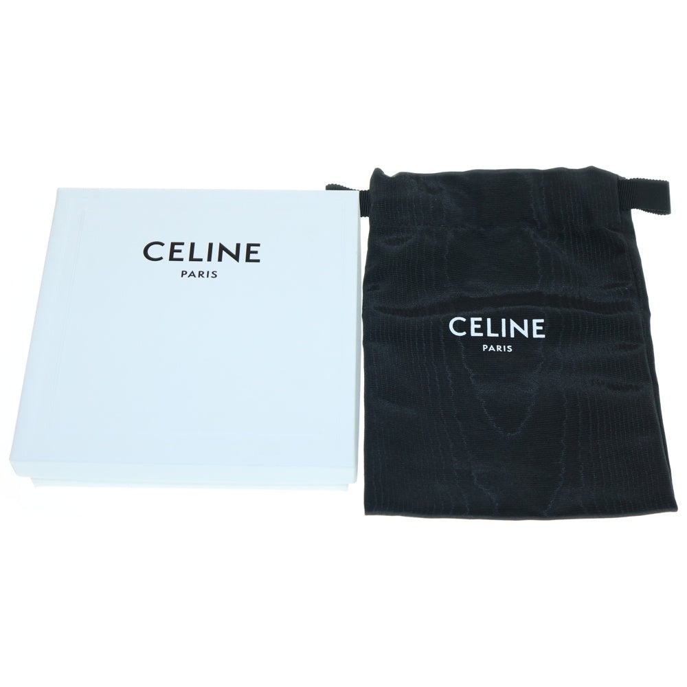 CELINE(セリーヌ) トリオンフ ロゴ コインケース キーリング カードケース レザー×PVC ホワイト×ゴールド