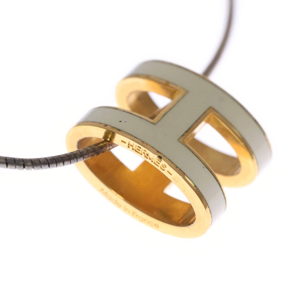 HERMES(エルメス) ポップアッシュ ネックレス ペンダント ホワイト×ゴールド