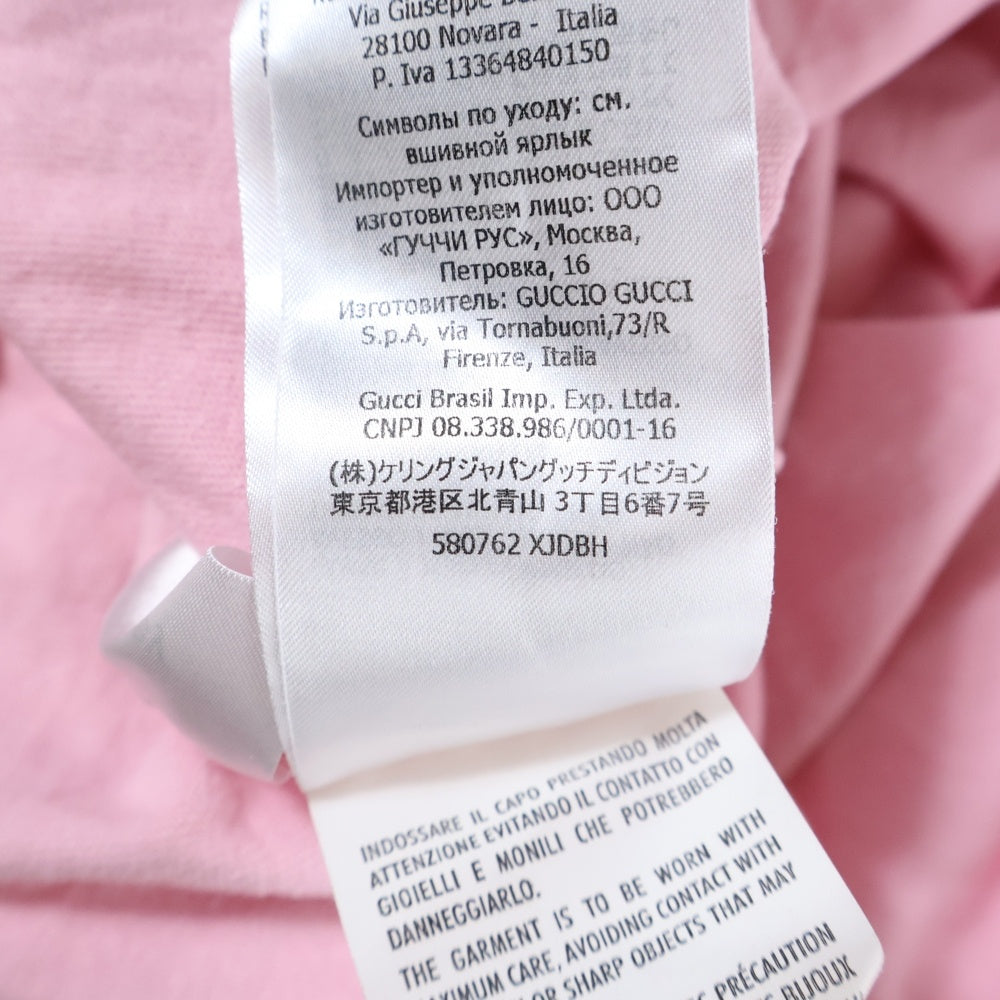 GUCCI(グッチ) 21SS ×Disney ドナルドダック ロゴ刺繍 クルーネック 半袖Tシャツ カットソー ピンク 580762
