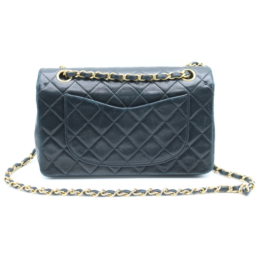 CHANEL(シャネル) マトラッセ23 ダブルフラップ ダブルチェーン ショルダーバッグ ラムスキン ブラック ゴールド金具