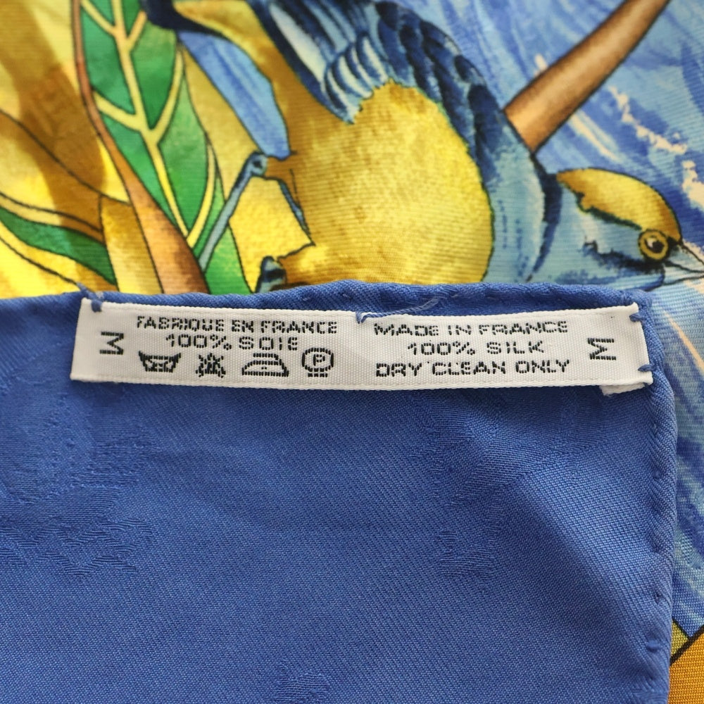 HERMES(エルメス) カレ90 Christophe Colomb スカーフ ブルー シルク