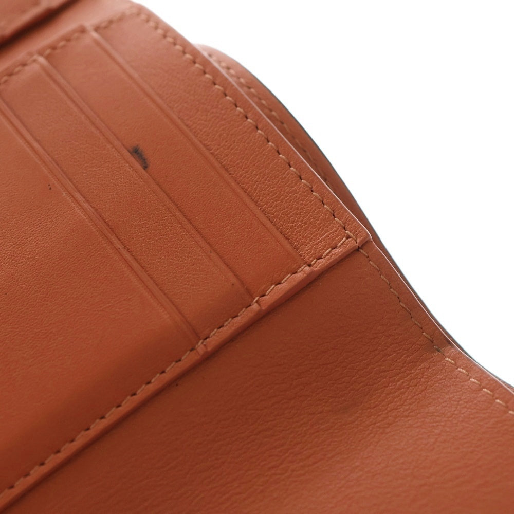 LOEWE(ロエベ) アナグラム トライフォールド 三つ折り財布 コンパクトウォレット カードケース レザー サーモンピンク シルバー金具