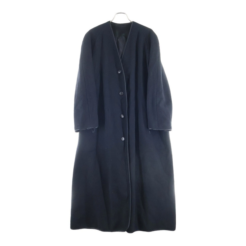 HERMES(エルメス) マルジェラ期 リバーシブル キャメル ビスコース ノーカラー ラグランスリーブ 4B ロング コート ブラック