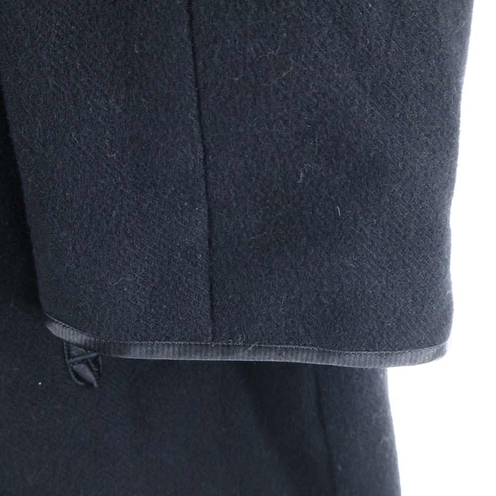 HERMES(エルメス) マルジェラ期 リバーシブル キャメル ビスコース ノーカラー ラグランスリーブ 4B ロング コート ブラック