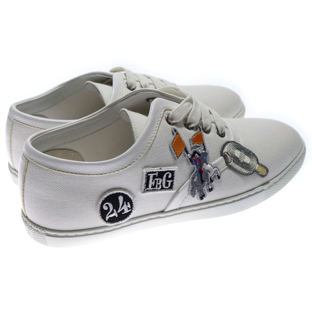 HERMES(エルメス) イノサン ワッペン刺繍パッチ キャンバスローカットスニーカー ホワイト 36 レディース