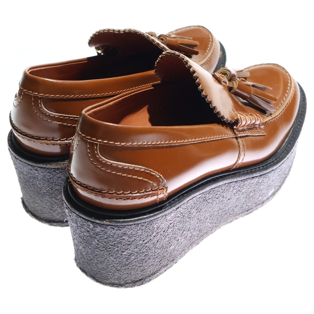 CELINE(セリーヌ) クレープソール タッセル レザー 厚底 ローカットシューズ ローファー ブラウン レディース