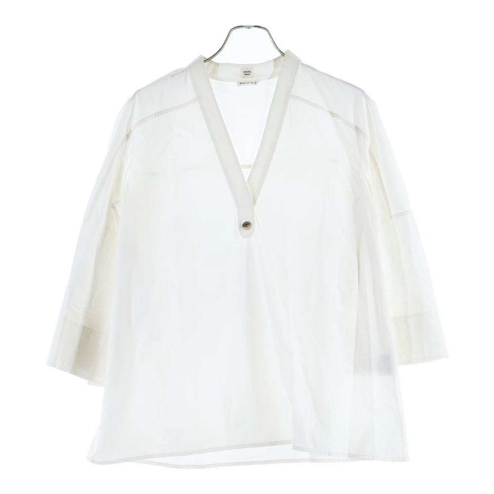 HERMES(エルメス) Vネック プルオーバー ラグランスリーブ 長袖シャツ