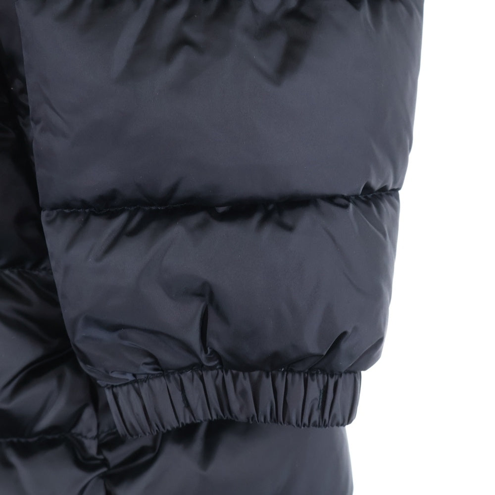 PRADA(プラダ) 19AW ロゴバックル ベルト付き スタンドカラー ジップアップ ダウン ロング ジャケット コート ブラック レディース 29G150