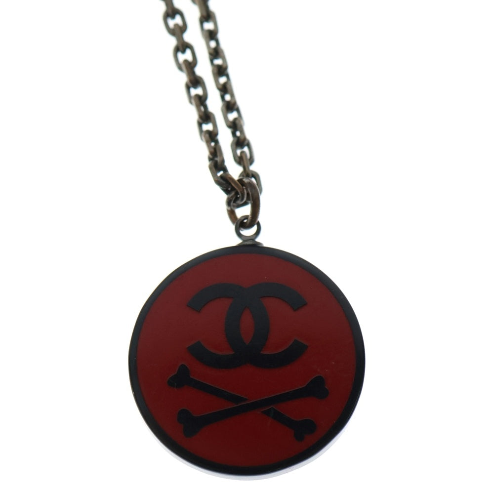 CHANEL(シャネル) ココマーク ネックレス ペンダント チェーン レッド×ブラック GP レディース