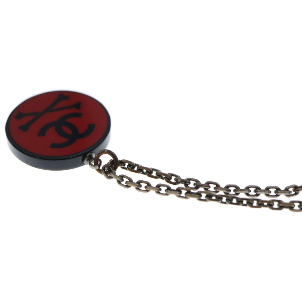 CHANEL(シャネル) ココマーク ネックレス ペンダント チェーン レッド×ブラック GP レディース
