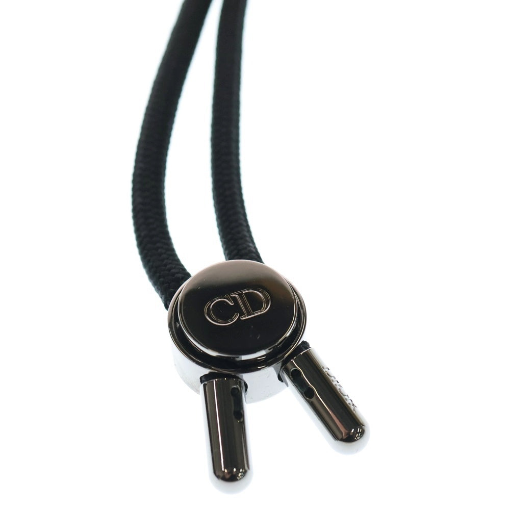 Christian Dior(クリスチャンディオール) バーティカル カードホルダー ショルダー ブラック レザー×キャンバス レディース