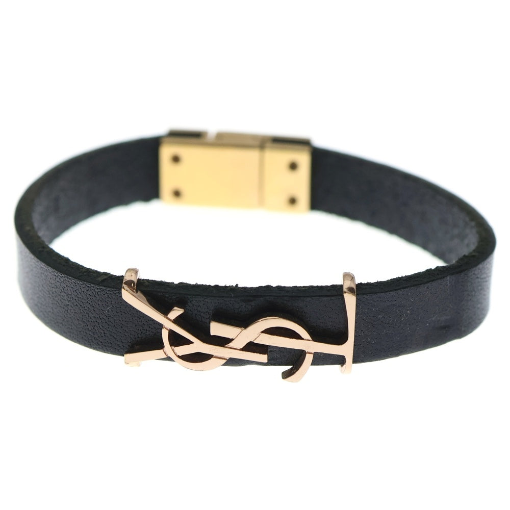 SAINT LAURENT PARIS(サンローランパリ) ロゴ ブレスレット ブラック