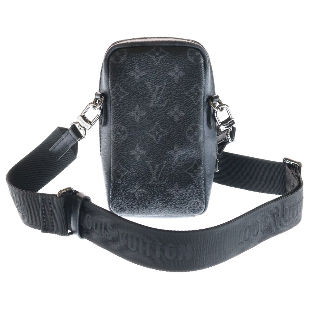 LOUIS VUITTON(ルイヴィトン) モノグラム エクリプス ダブルフォンポーチ ショルダーバッグ ブラック×グレー PVC M81321 ブラック金具 レディース