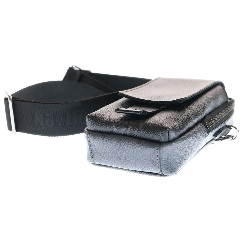 LOUIS VUITTON(ルイヴィトン) モノグラム エクリプス ダブルフォンポーチ ショルダーバッグ ブラック×グレー PVC M81321 ブラック金具 レディース