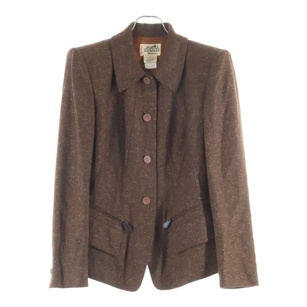 HERMES(エルメス) 馬 ロゴボタン カシミヤ 4B ステンカラー ジャケット  