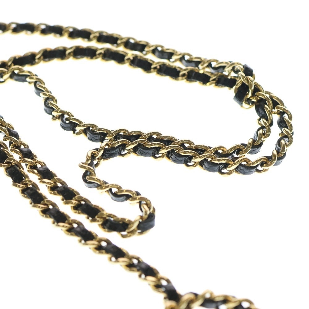 CHANEL(シャネル) マトラッセ ココマーク ターンロック キャビアスキン レザー チェーン ショルダーバッグ ウォレット ゴールド金具 ブラック レディース