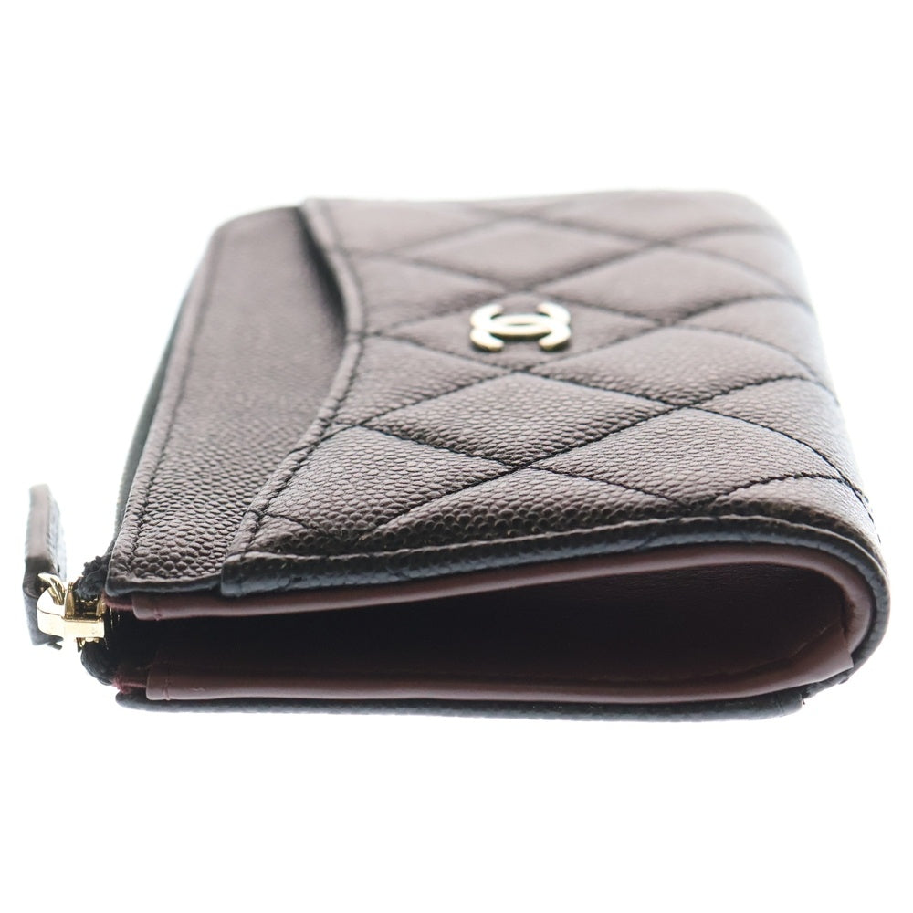 CHANEL(シャネル) ココマーク 小銭入れ フラグメントケース 小物入れ ポーチ ブラック キャビアスキン ゴールド金具 レディース