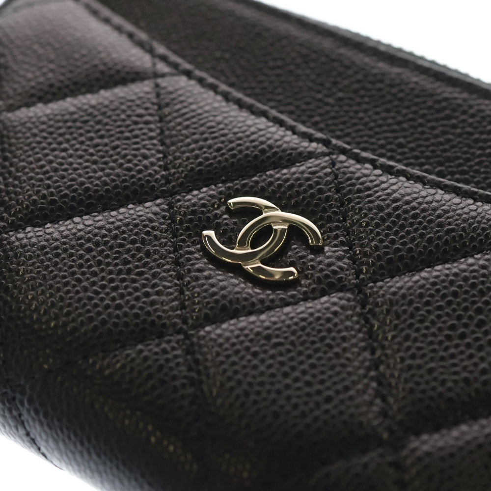 CHANEL(シャネル) ココマーク 小銭入れ フラグメントケース 小物入れ ポーチ ブラック キャビアスキン ゴールド金具 レディース