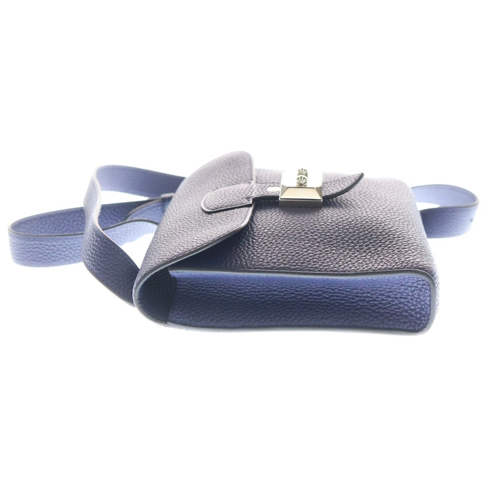 HERMES(エルメス) サックアデペッシュ21 ブルーニュイ トゴ レザー ショルダーバッグ シルバー金具 ネイビー U刻印 レディース