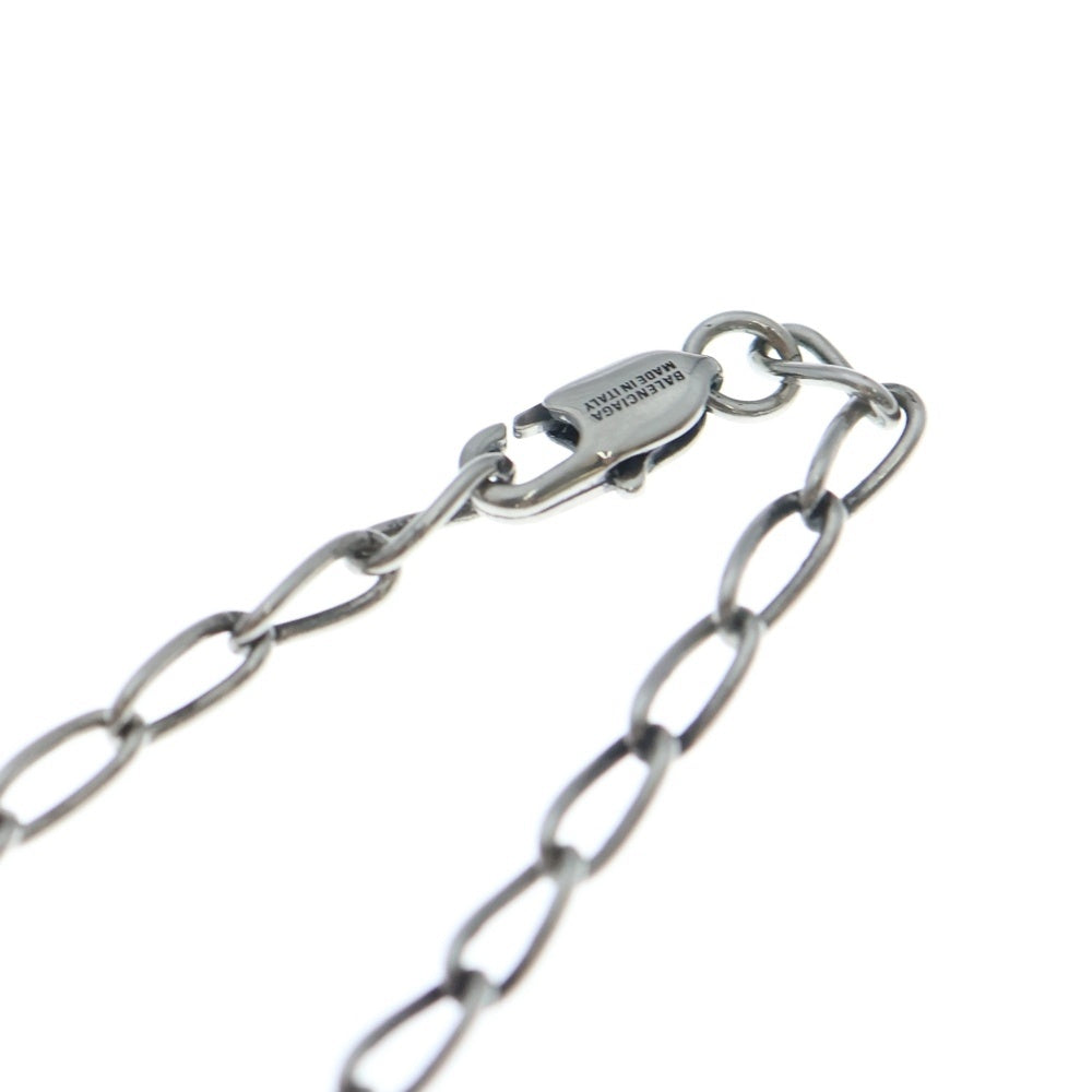 BALENCIAGA(バレンシアガ) BBロゴ オーバルプレート チェーン ネックレス シルバー