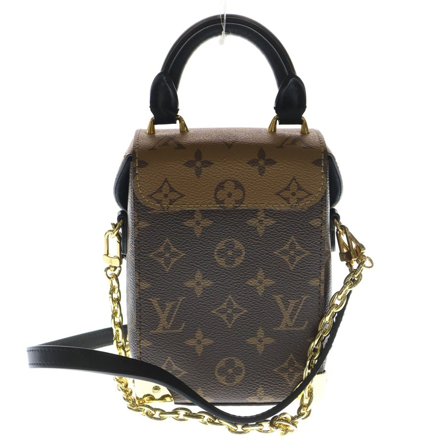 LOUIS VUITTON(ルイヴィトン) モノグラム リバース カメラボックス PVC レザー 2WAY ハンド チェーンショルダーバッグ ゴールド金具 ブラウン M82465 レディース