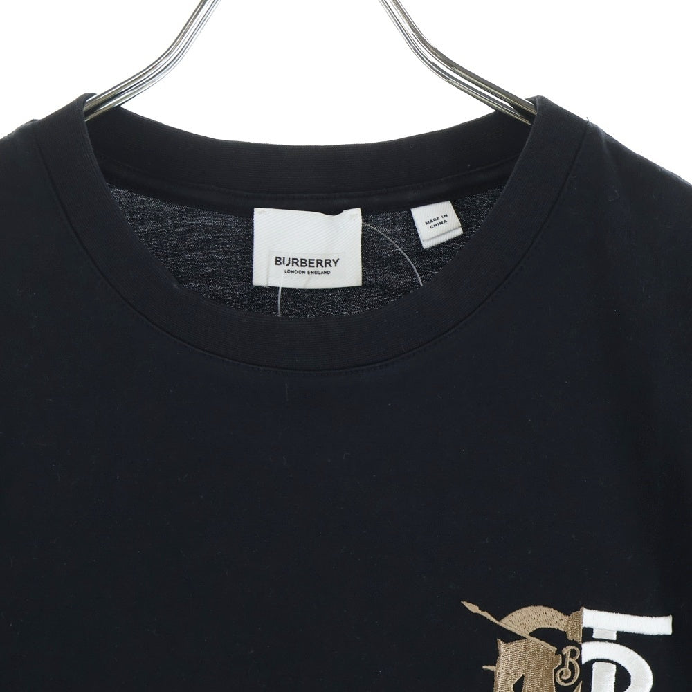 BURBERRY(バーバリー) TBロゴ刺繍 クルーネック 半袖Tシャツ カットソー ブラック 8023785