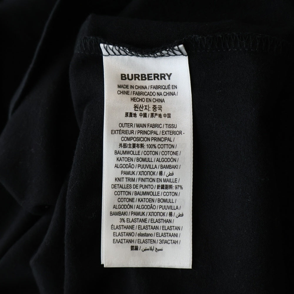 BURBERRY(バーバリー) TBロゴ刺繍 クルーネック 半袖Tシャツ カットソー ブラック 8023785
