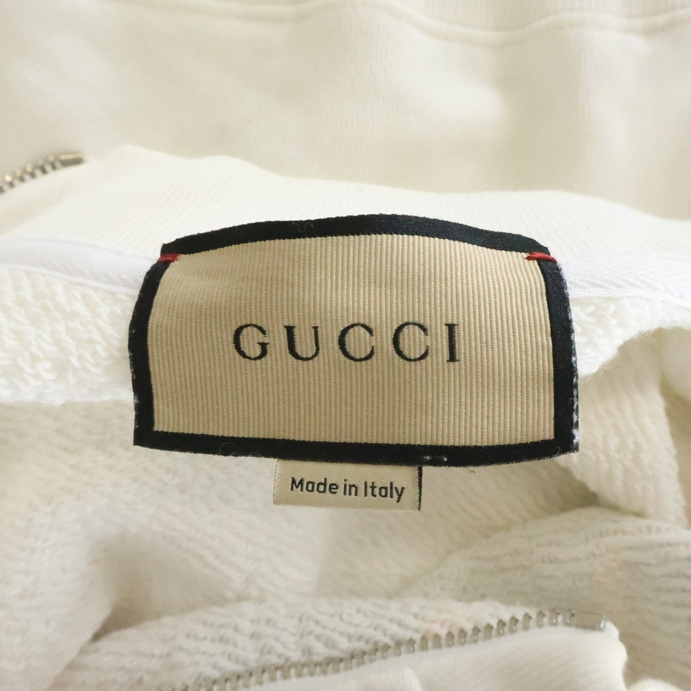 GUCCI(グッチ) GGロゴ ジップアップモックネックスウェットシャツ ホワイト 717406 レディース