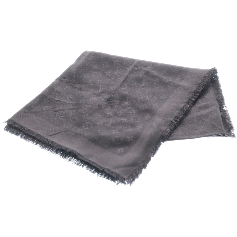 LOUIS VUITTON(ルイヴィトン) ショール・モノグラム アントラシット マフラー ストール シルク×ウール ブラック ダークグレー M74752 レディース