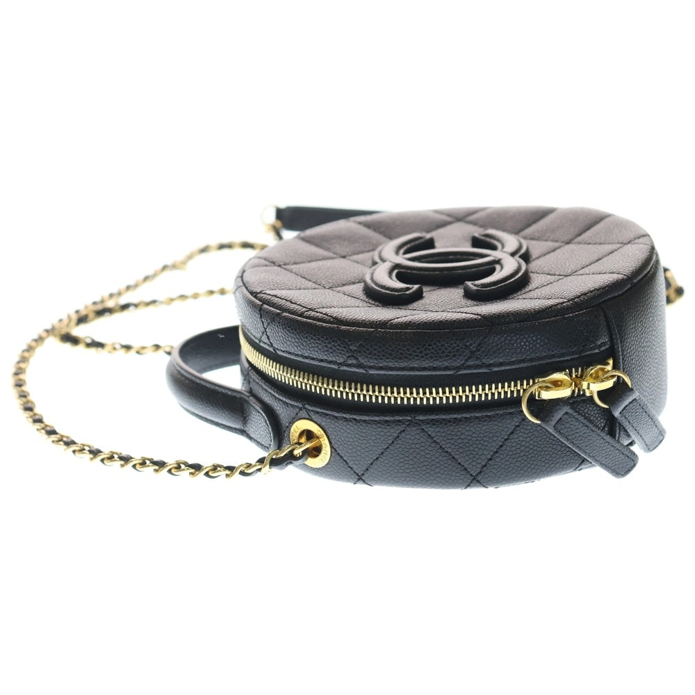 CHANEL(シャネル) スモールバニティケース チェーンバッグ ミニバッグ ショルダーバッグ ブラック キャビアスキン AS3875 ゴールド金具 レディース