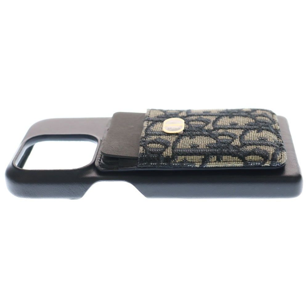 Christian Dior(クリスチャンディオール) オブリーク アイフォンケース iPhone15 マグネット カードケース キャンバス レザー
