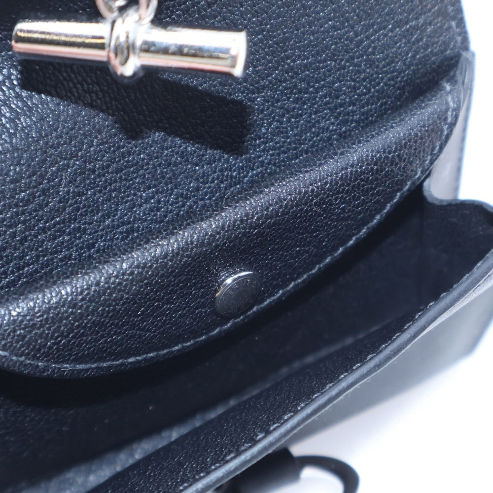 HERMES(エルメス) グレナンコンパクト コンパクトウォレット 三つ折り財布 ブラック ノワール スイフト K刻印 シルバー金具