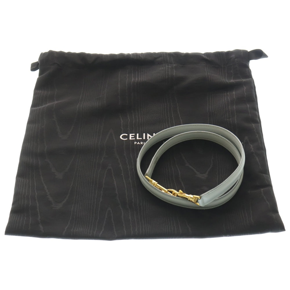 CELINE(セリーヌ) ティーン バケット16 2WAYバッグ ハンドバッグ ショルダーバッグ ライトブルー レザー ゴールド金具 レディース