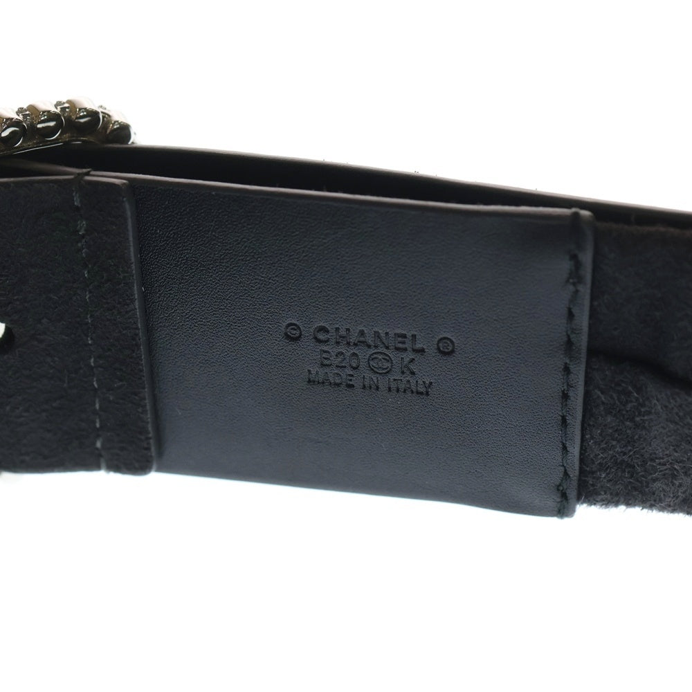 CHANEL(シャネル) ココマーク ベルト ラインストーン ブラック レザー B20 レディース