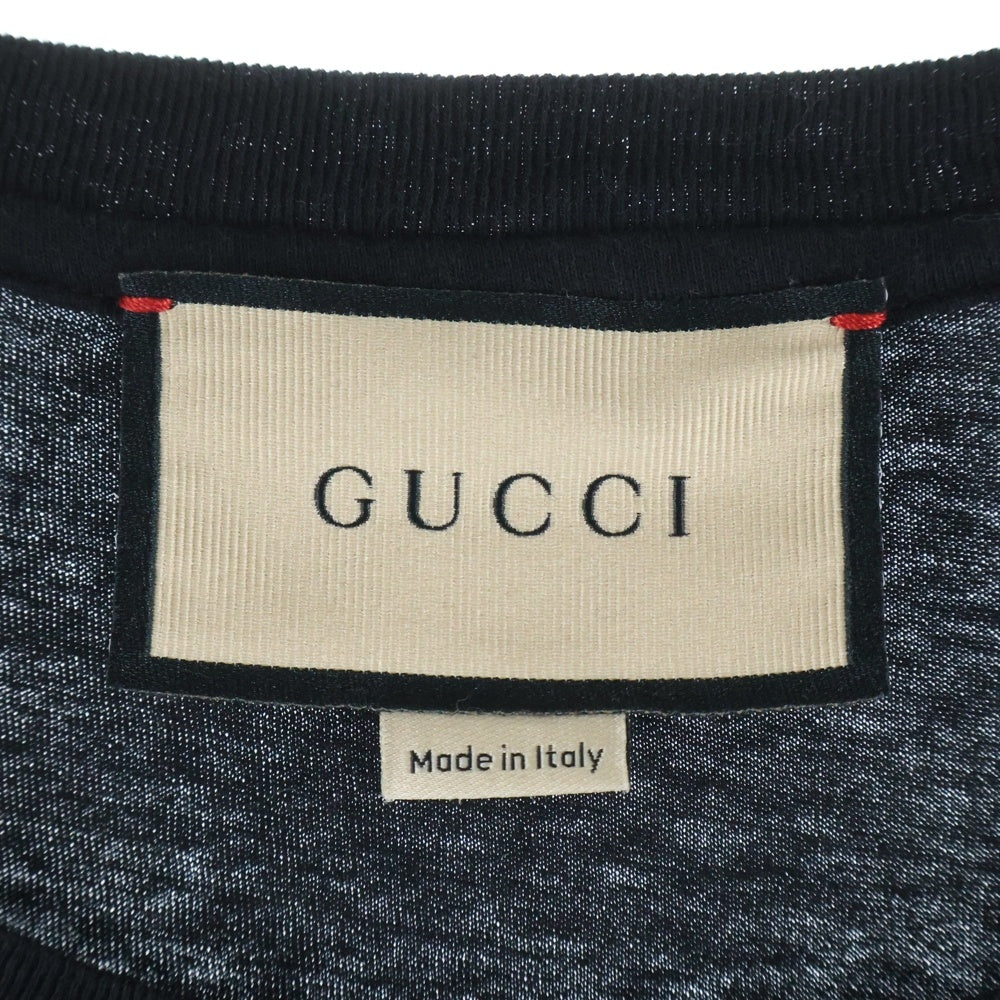 GUCCI(グッチ) Washed T-Shirt ウォッシュド加工 オーバーサイズ半袖Tシャツ ブラック 440103 X3F05 レディース