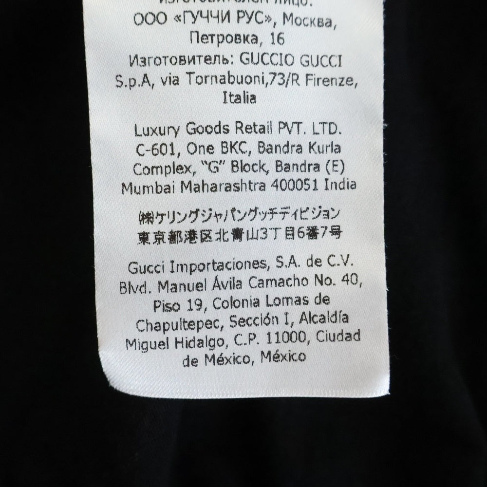 GUCCI(グッチ) Washed T-Shirt ウォッシュド加工 オーバーサイズ半袖Tシャツ ブラック 440103 X3F05 レディース