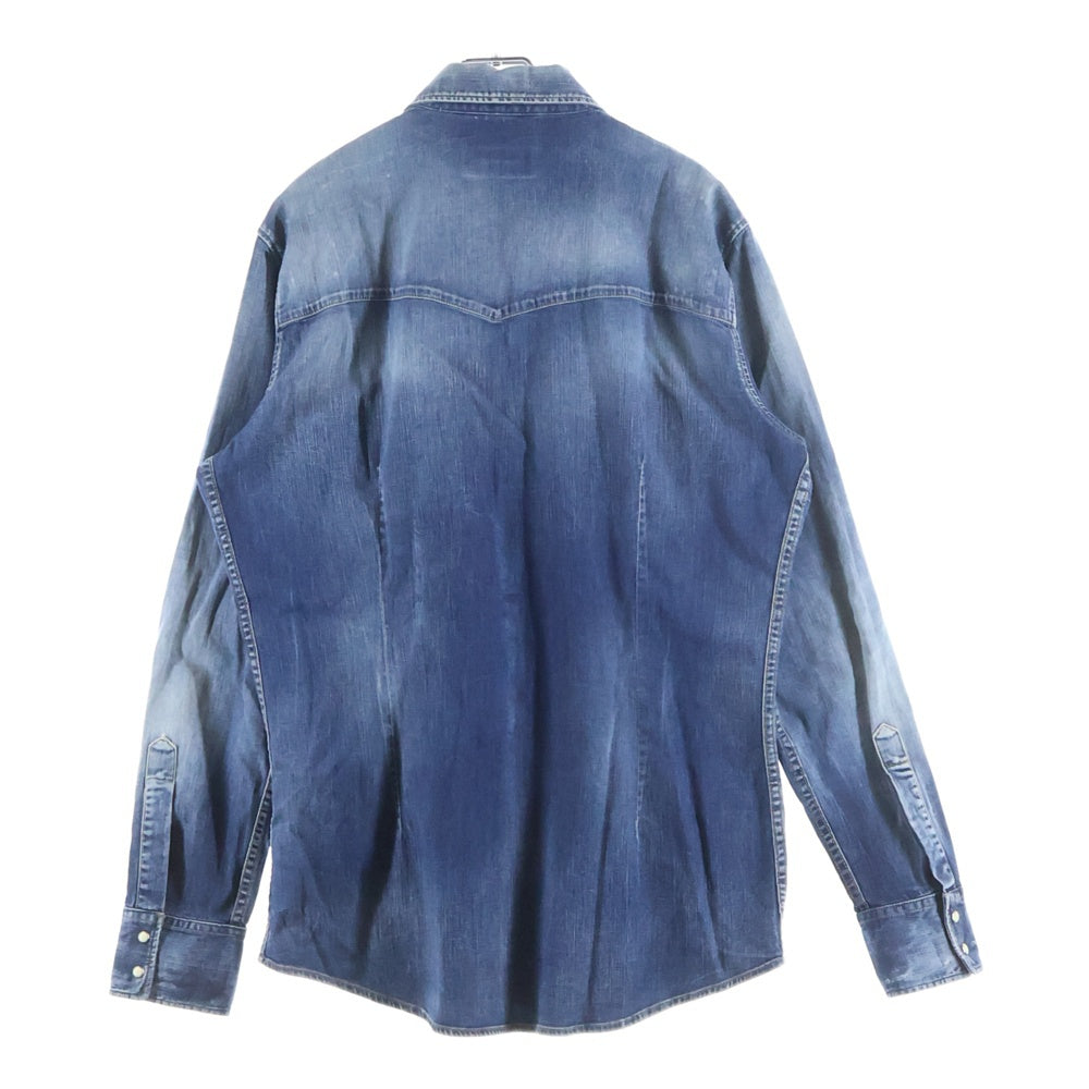 DSQUARED2(ディースクエアード) NEW WESTERN SHIRT ダメージデニム ウエスタンシャツ インディゴ S74DM0635