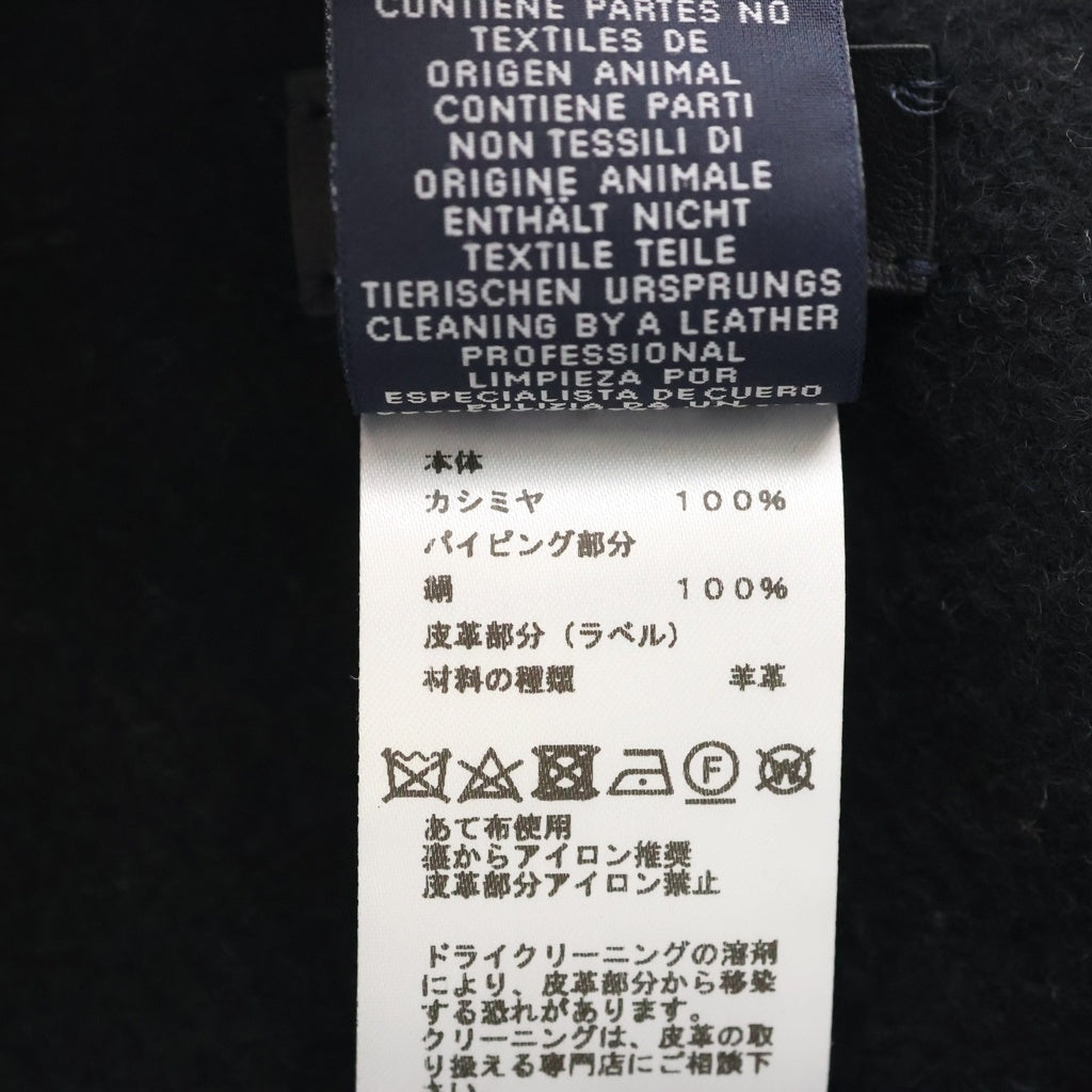 HERMES(エルメス) カシミヤ メルトン ケープ ポンチョ ブラック/グレー レディース