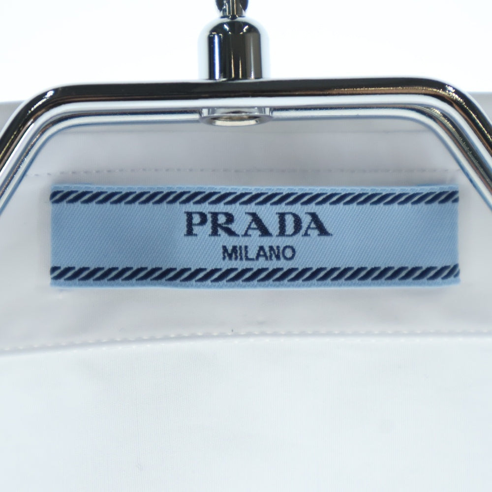 PRADA(プラダ) ワイドカラーコットン長袖ドレスシャツ ホワイト DNA02R レディース