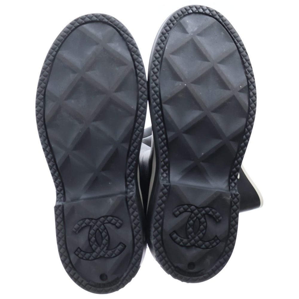 CHANEL(シャネル) 22AW ココマーク ラバー サイハイ ロングレインブーツ ブラック レディース G39625