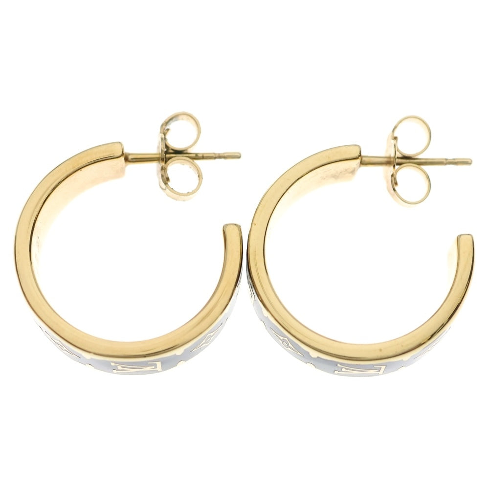 LOUIS VUITTON(ルイヴィトン) ナノグラム フープピアス ゴールド×ブラック GP M01833 レディース