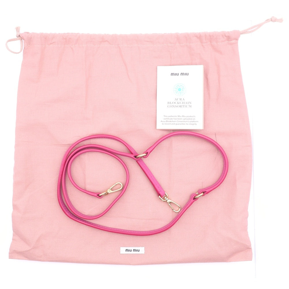 miumiu(ミュウミュウ) マテラッセ ワンダー ホーボーバッグ ハンドバッグ ショルダーバッグ 2WAYバッグ ピンク レザー 5BC125 ゴールド金具 レディース