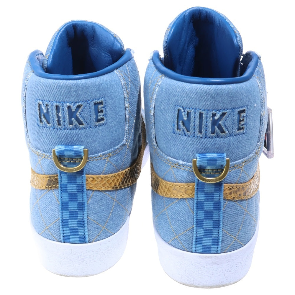NIKE(ナイキ) ×SUPREME ZOOM BLAZER MID QS DENIM シュプリーム ズームブレザー デニム パイソン ミッドカットスニーカー インディゴ US9.5/27.5cm DX8421-400