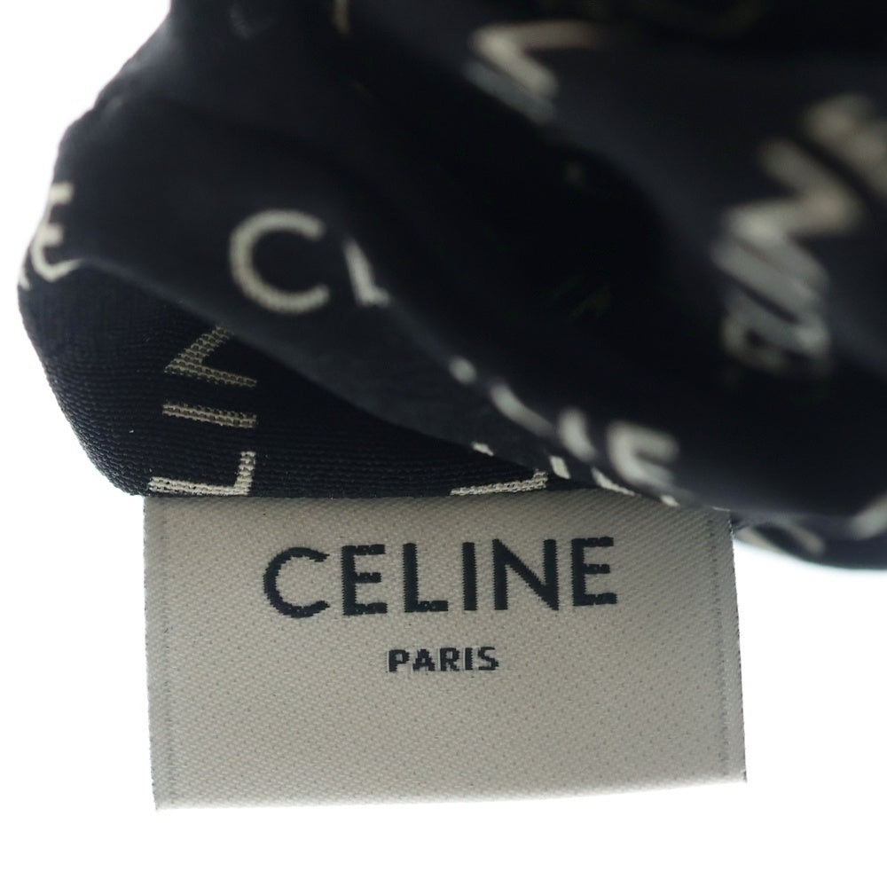 CELINE(セリーヌ) トリオンフ ロゴ シュシュ ヘアゴム ブラック ゴールド金具 レディース