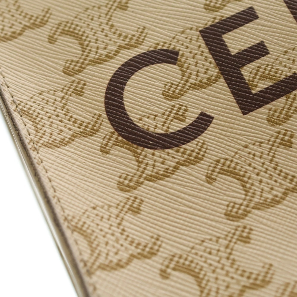 CELINE(セリーヌ) トリオンフ ミニバーティカルカバ 2WAYバッグ ハンドバッグ ショルダーバッグ ホワイト×ブラウン レザー×PVC ゴールド金具 レディース